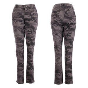 🌺 Nine West Gramercy Skinny Ankle Grey Camo Jeans Size 6